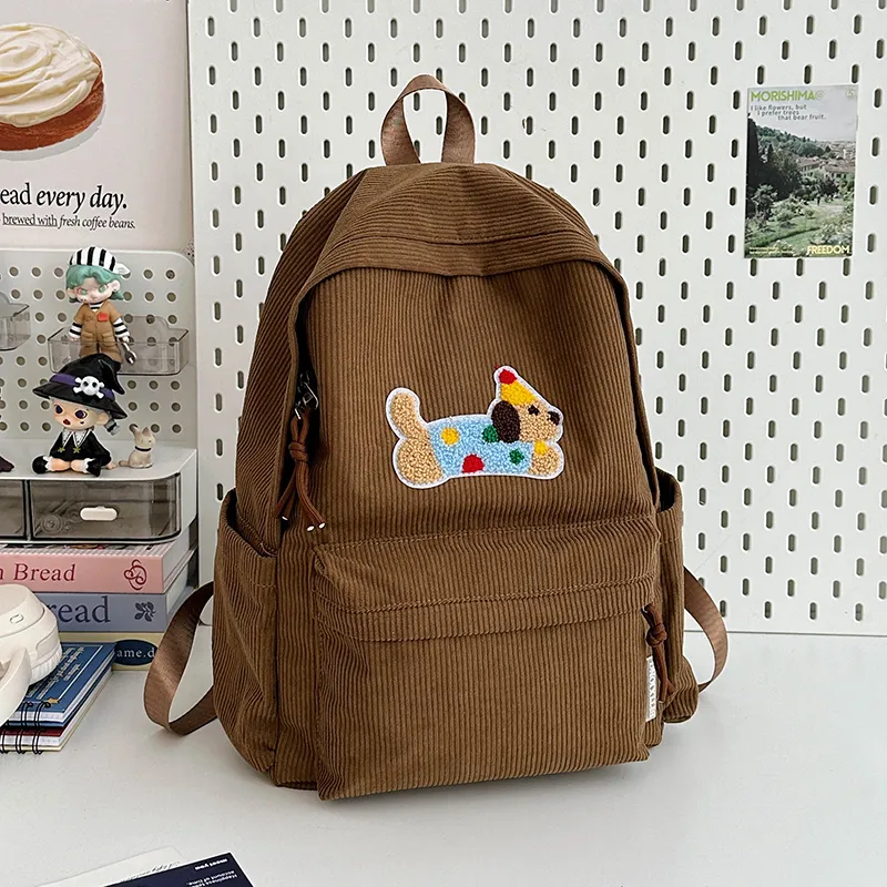 Yalu Corduroy Backpack Women's Multicolor-5