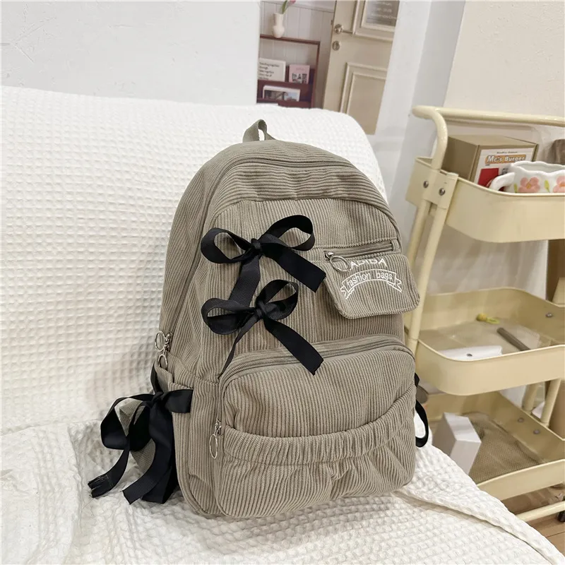 Yalu Corduroy Backpack Unisex Multicolor-11