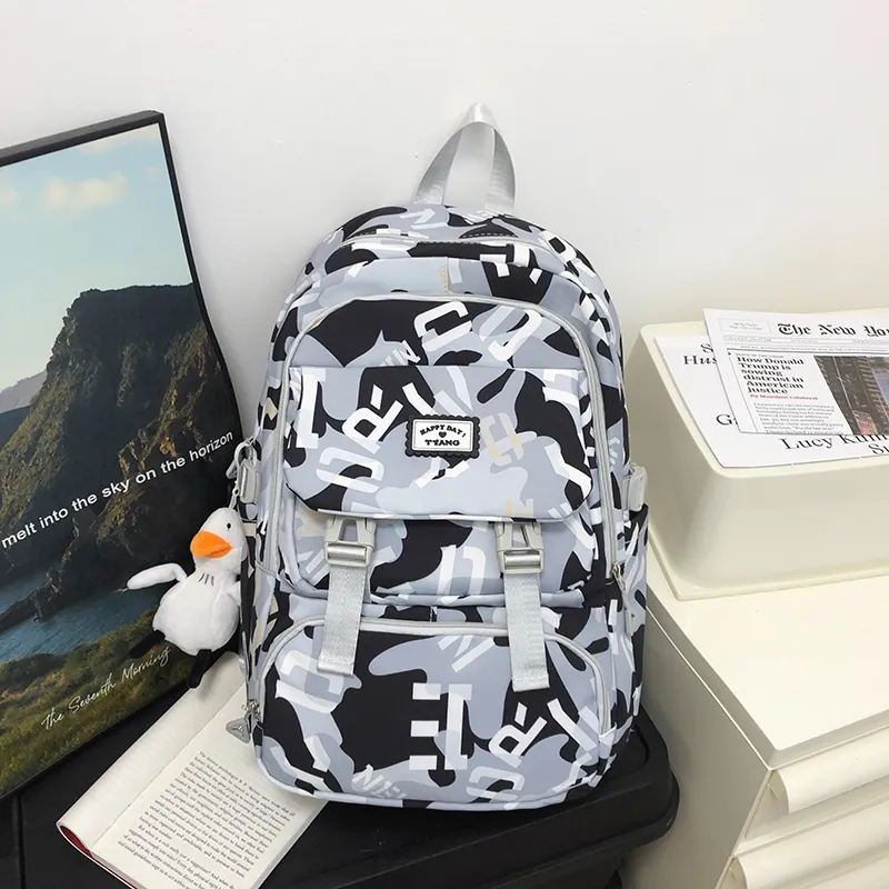 Yalu Nylon Backpack Regular Unisex Multicolor-16