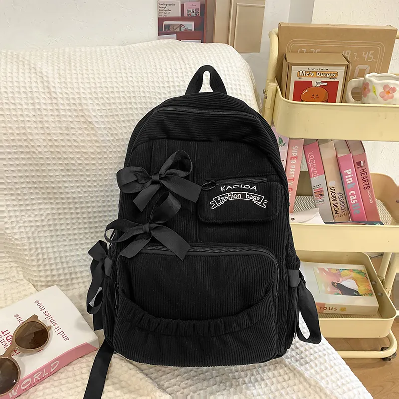 Yalu Corduroy Backpack Unisex Multicolor-2