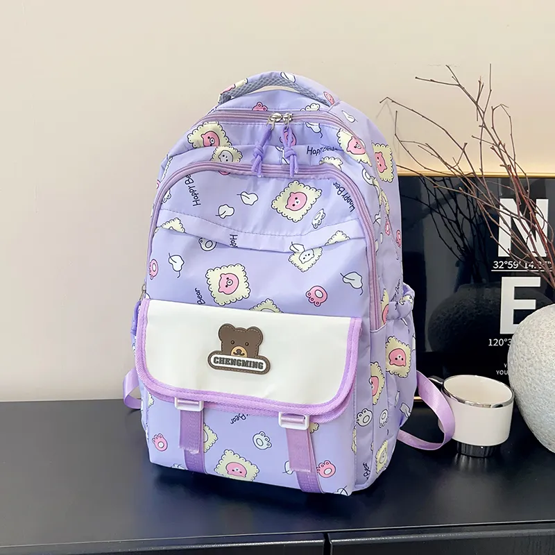 Yalu Nylon Fabric Backpack Regular Unisex Multicolor-8
