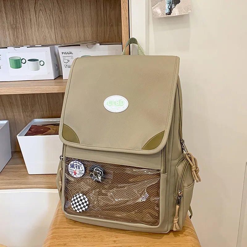 Yalu Nylon With PVC Backpack Unisex Multicolor-7