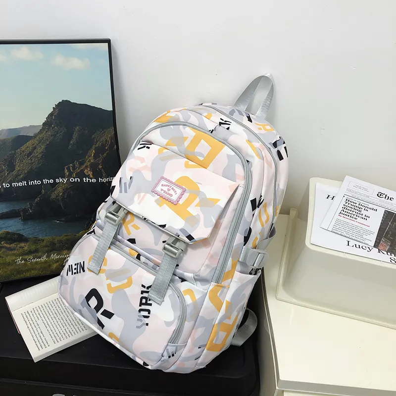 Yalu Nylon Backpack Regular Unisex Multicolor-14