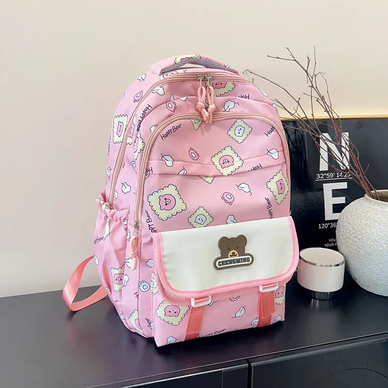 Yalu Nylon Fabric Backpack Regular Unisex Multicolor-5