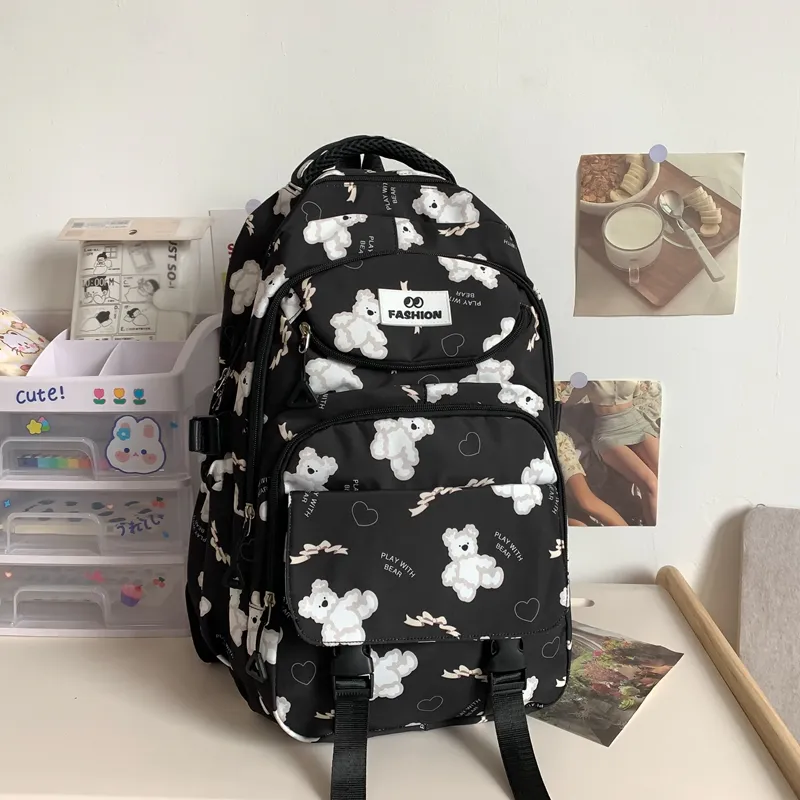 Yalu Nylon Backpack Regular Unisex Multicolor-13