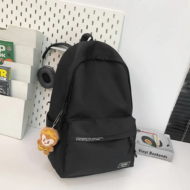 Yalu Nylon Backpack Unisex White/Black-4