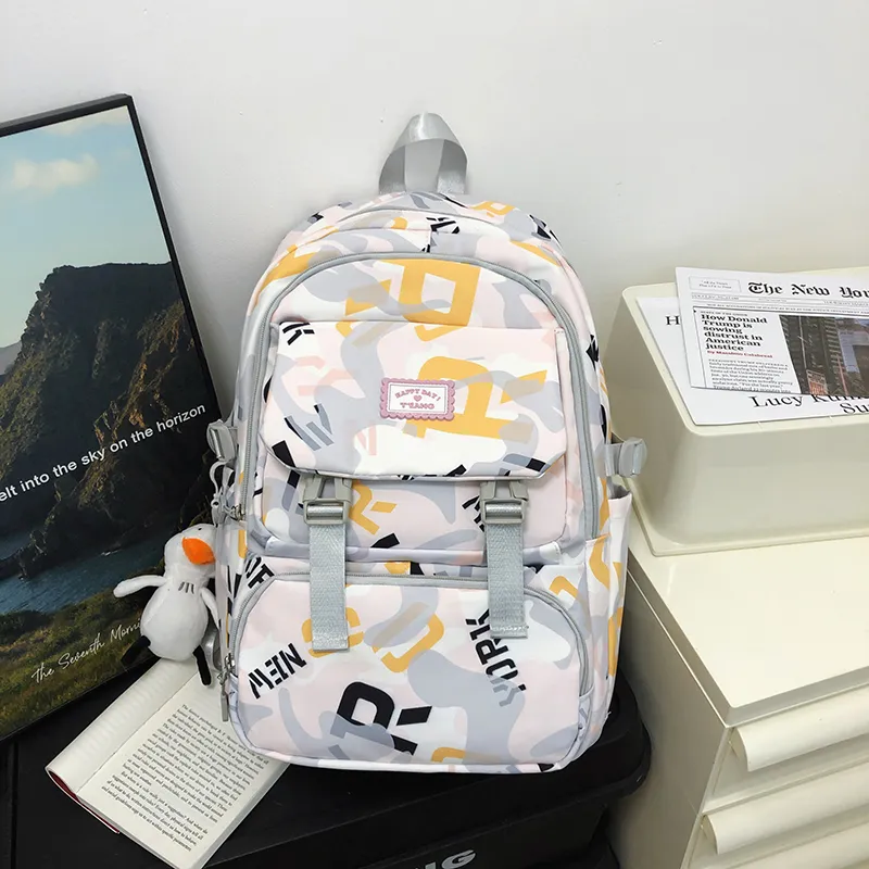 Yalu Nylon Backpack Regular Unisex Multicolor-13