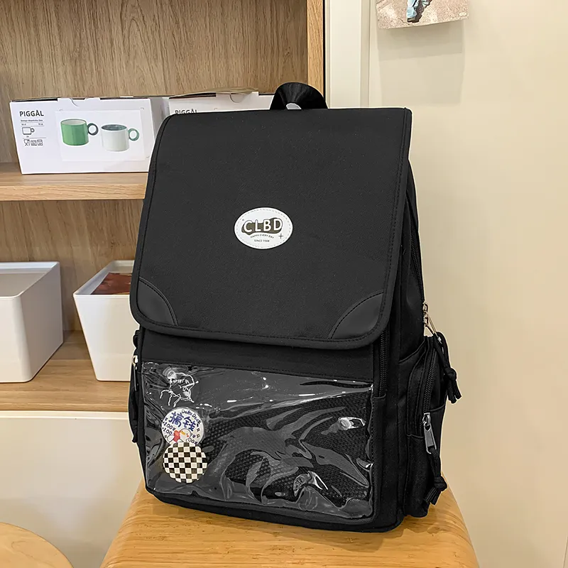 Yalu Nylon With PVC Backpack Unisex Multicolor-10
