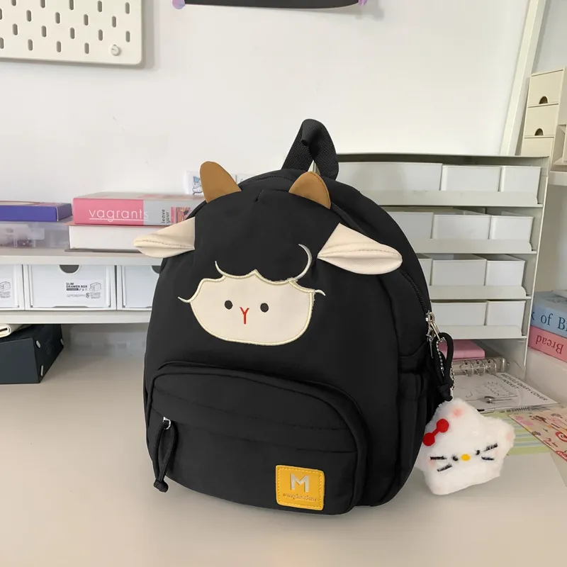 Yalu Nylon Backpack Women's Black/White/Khaki-2