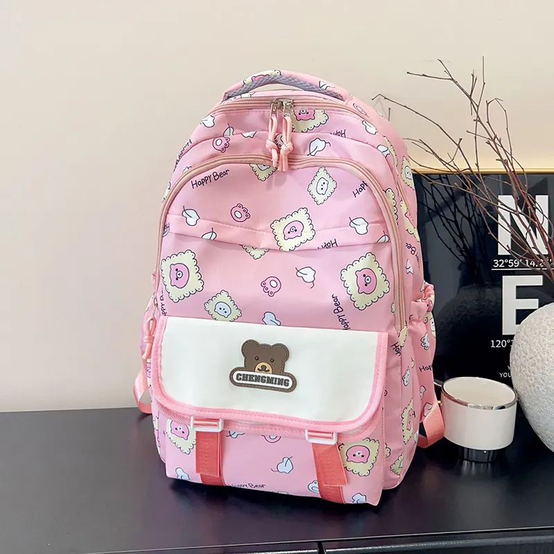 Yalu Nylon Fabric Backpack Regular Unisex Multicolor-4
