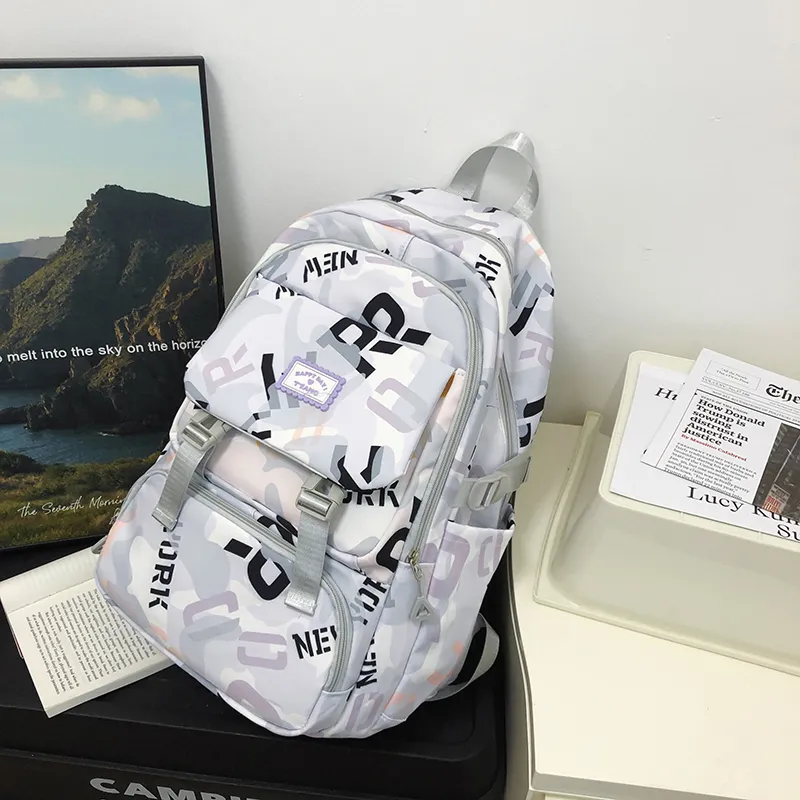 Yalu Nylon Backpack Regular Unisex Multicolor-11
