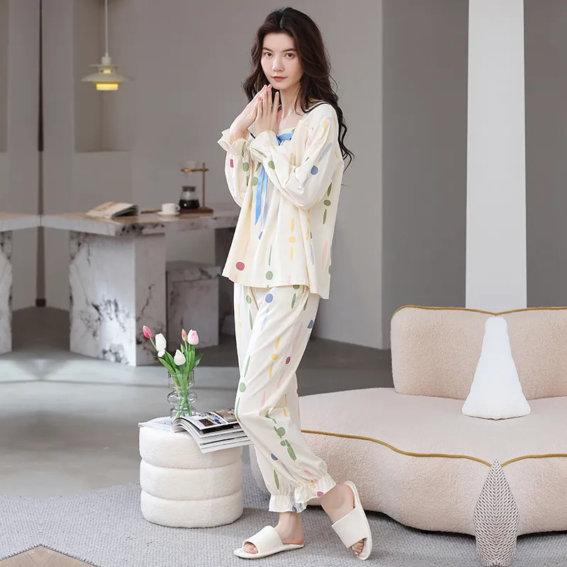 Herbal Primer Pajama Set Women's Combo Set-25