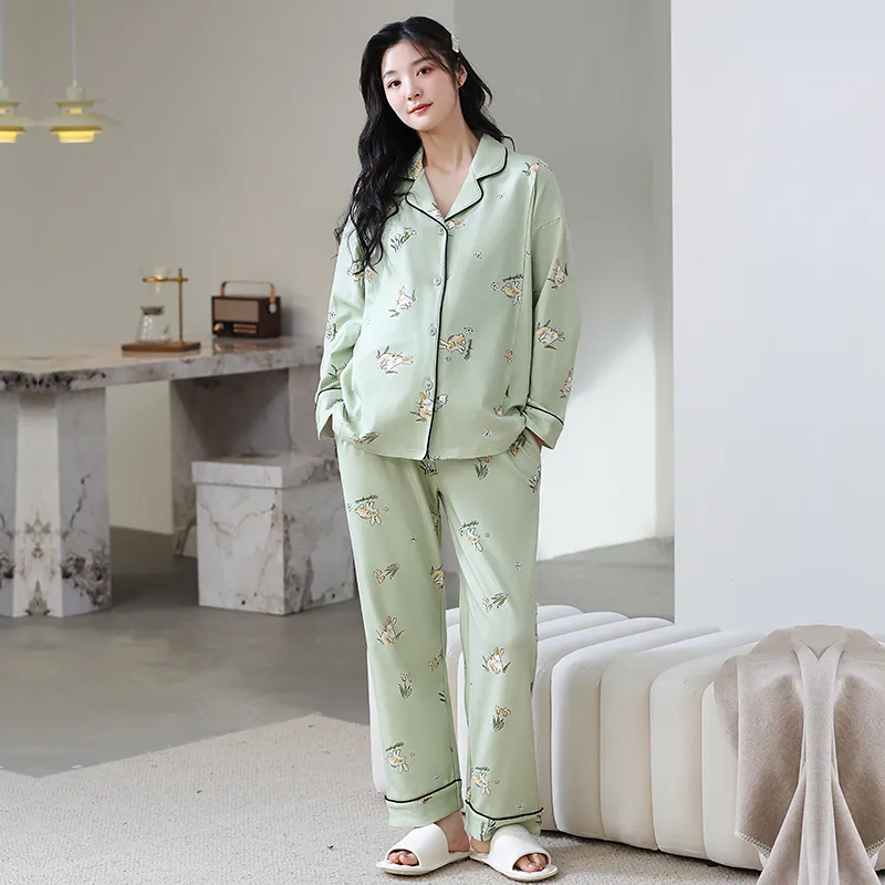 Herbal Primer Pajama Set Women's Combo Set-3