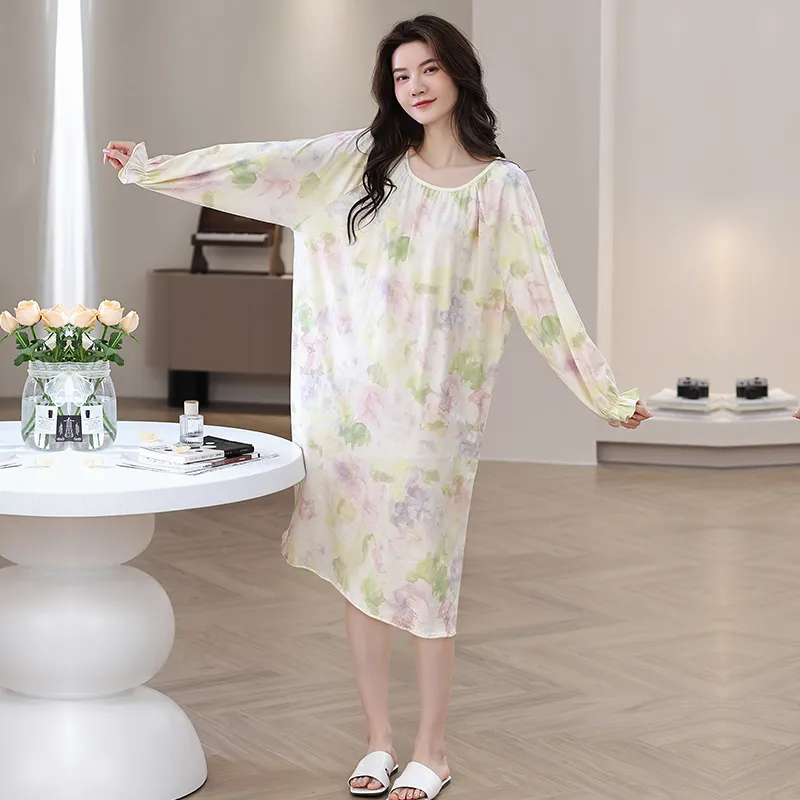 Herbal Primer Nightgown Women's Combo Set-34
