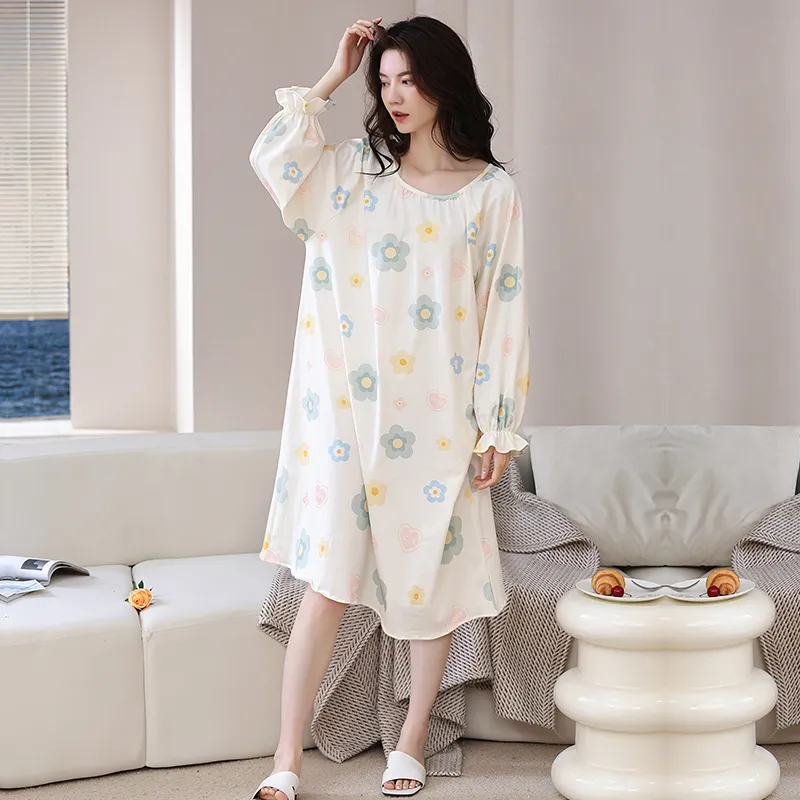 Herbal Primer Nightgown Women's Combo Set-14