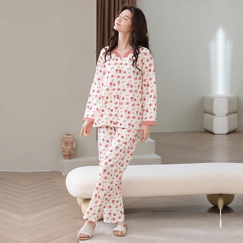Herbal Primer Pajama Set Women's Combo Set-2