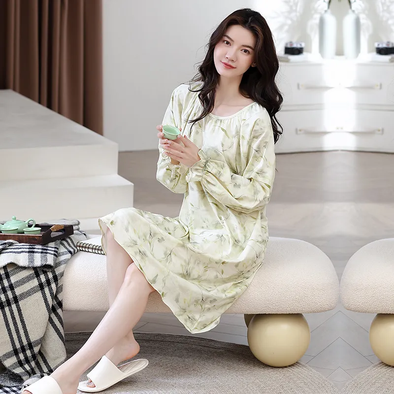 Herbal Primer Nightgown Women's Combo Set-23
