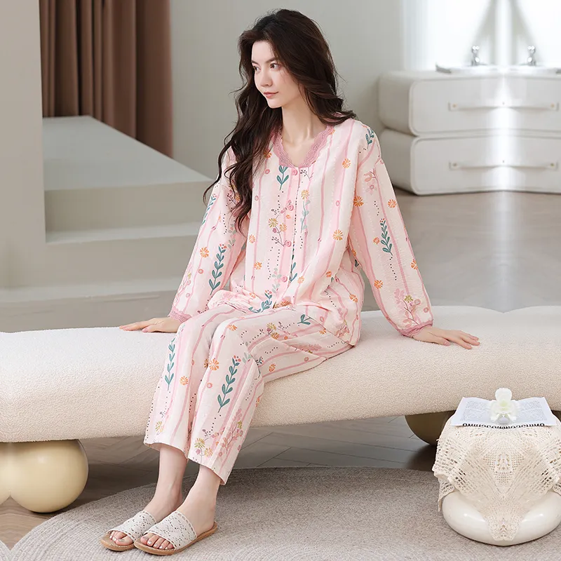 Herbal Primer Pajama Set Women's Combo Set-17