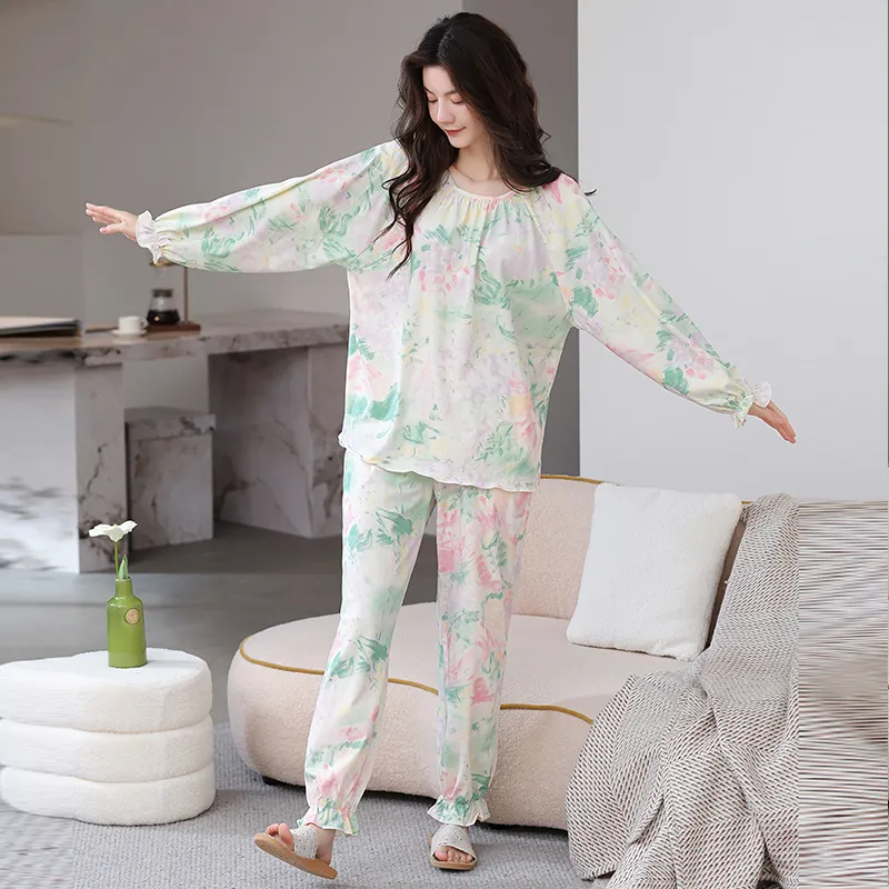 Herbal Primer Pajama Set Women's Combo Set-17