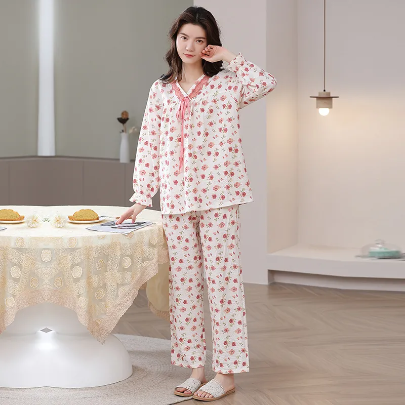 Herbal Primer Pajama Set Women's Combo Set-17