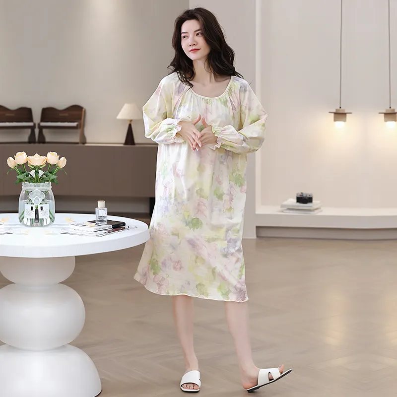 Herbal Primer Nightgown Women's Combo Set-31