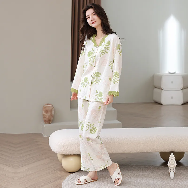 Herbal Primer Pajama Set Women's Combo Set-16