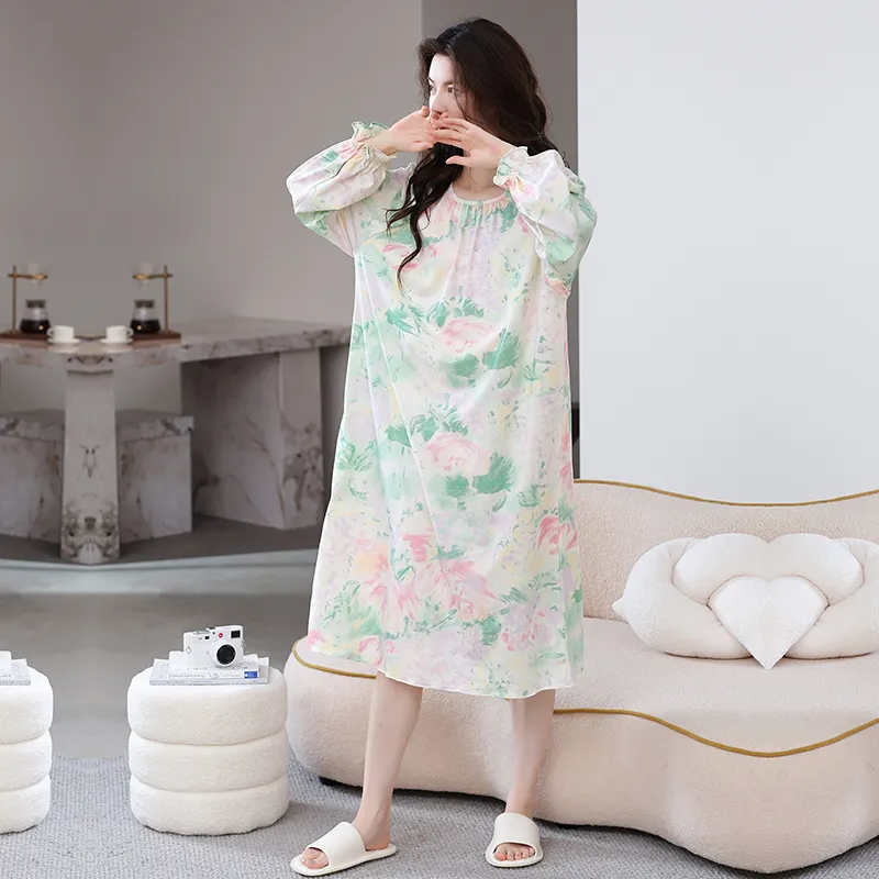 Herbal Primer Nightgown Women's Combo Set-3