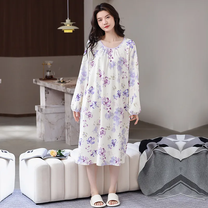 Herbal Primer Nightgown Women's Combo Set-27