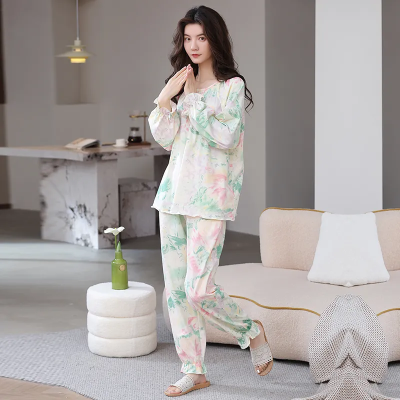 Herbal Primer Pajama Set Women's Combo Set-16