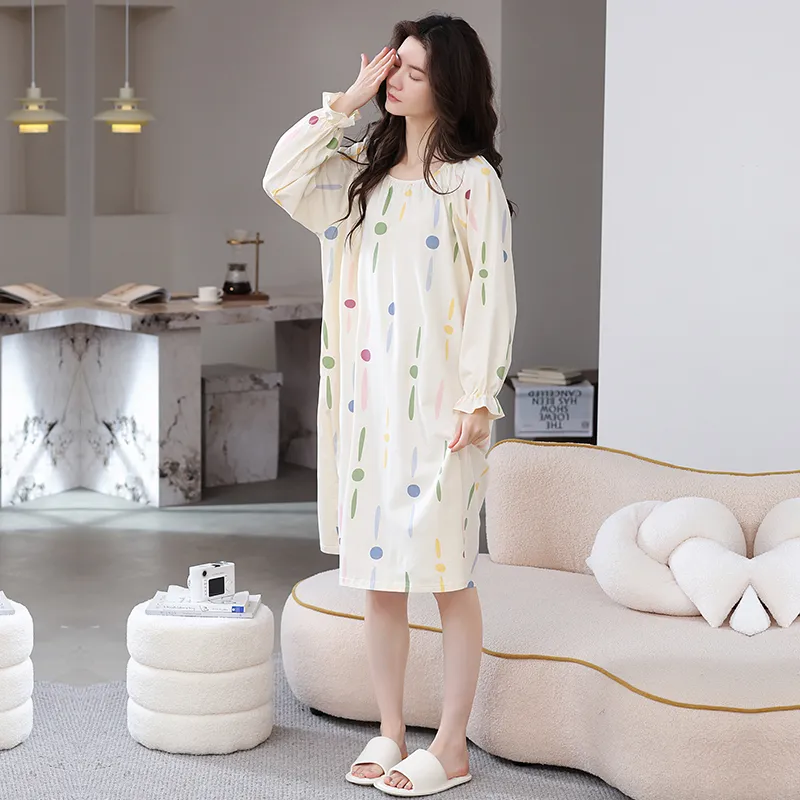 Herbal Primer Nightgown Women's Combo Set-21