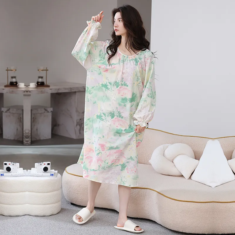 Herbal Primer Nightgown Women's Combo Set-2