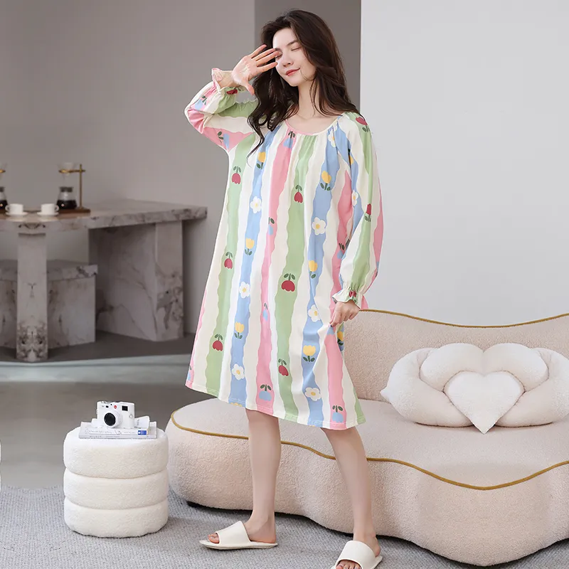 Herbal Primer Nightgown Women's Combo Set-10