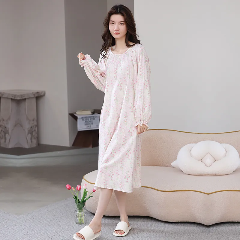 Herbal Primer Nightgown Women's Combo Set-31