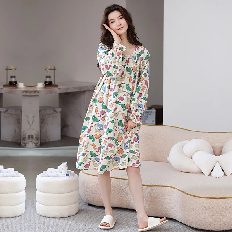Herbal Primer Nightgown Women's Combo Set-27