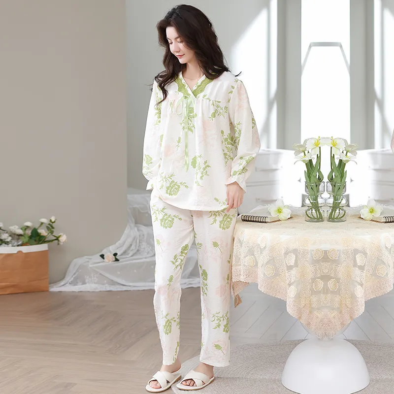 Herbal Primer Pajama Set Women's Combo Set-3