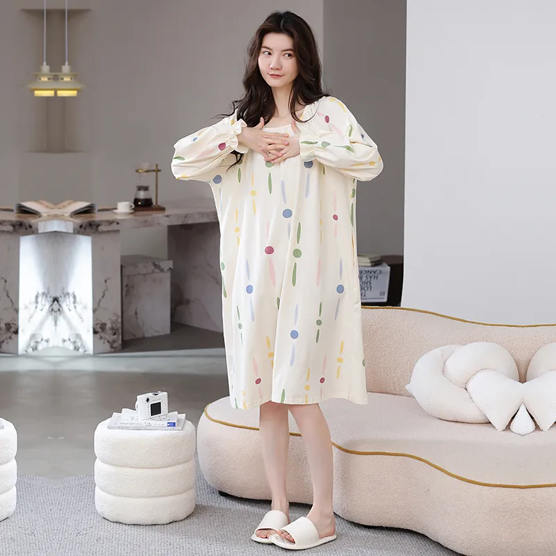 Herbal Primer Nightgown Women's Combo Set-20
