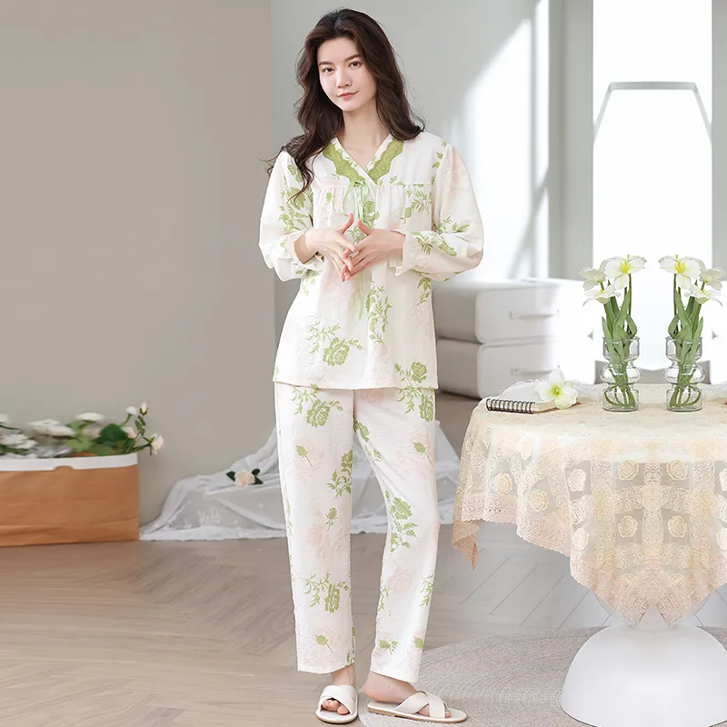 Herbal Primer Pajama Set Women's Combo Set-2