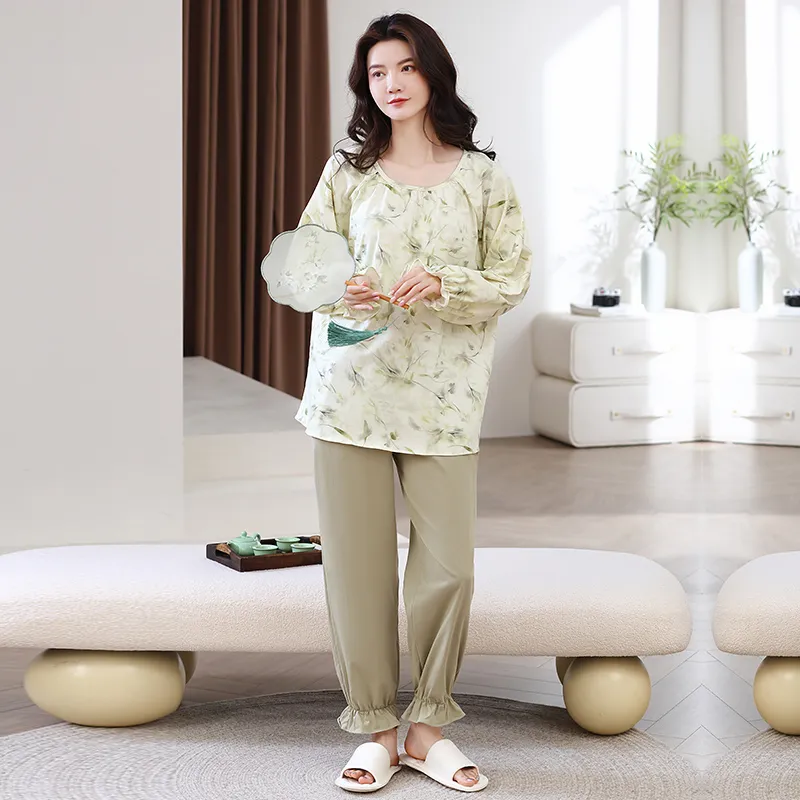 Herbal Primer Pajama Set Women's Combo Set-9