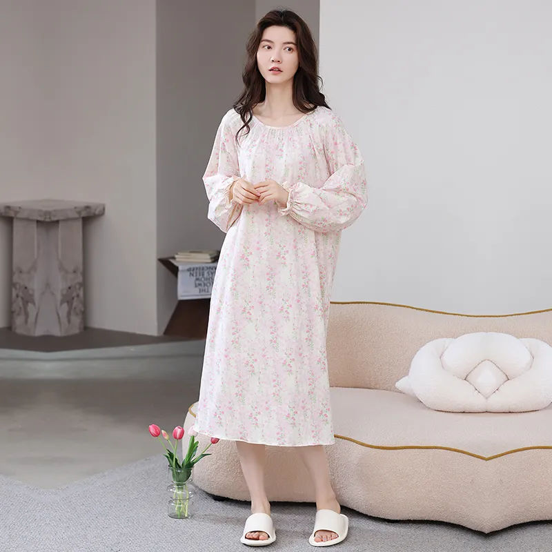 Herbal Primer Nightgown Women's Combo Set-33
