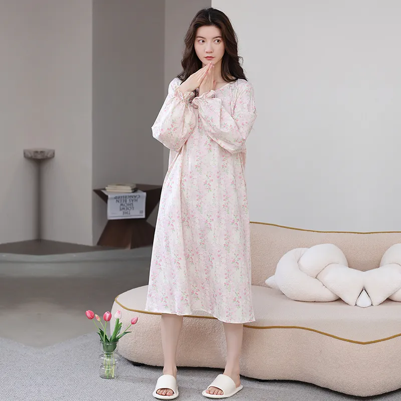 Herbal Primer Nightgown Women's Combo Set-32