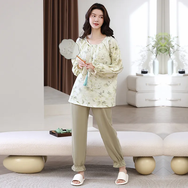 Herbal Primer Pajama Set Women's Combo Set-10