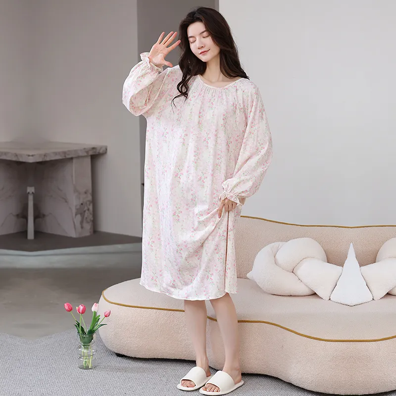 Herbal Primer Nightgown Women's Combo Set-34