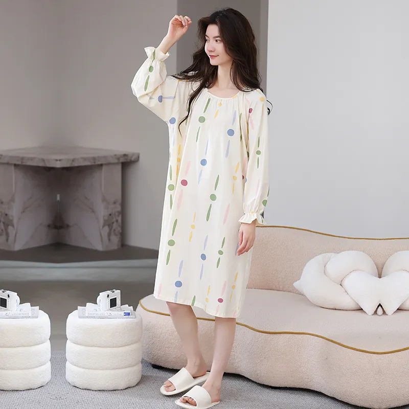 Herbal Primer Nightgown Women's Combo Set-19