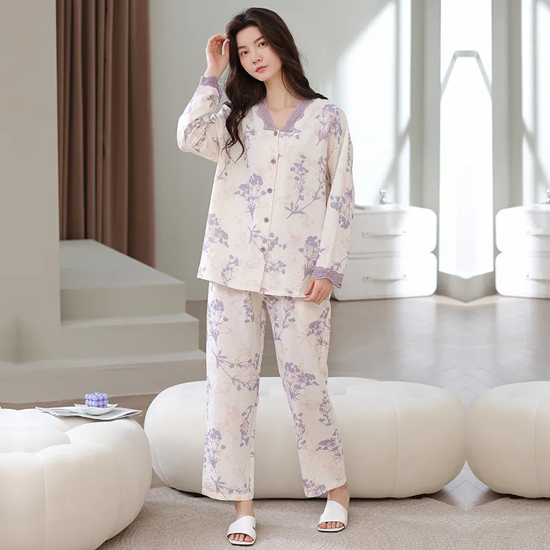 Herbal Primer Pajama Set Women's Combo Set-25