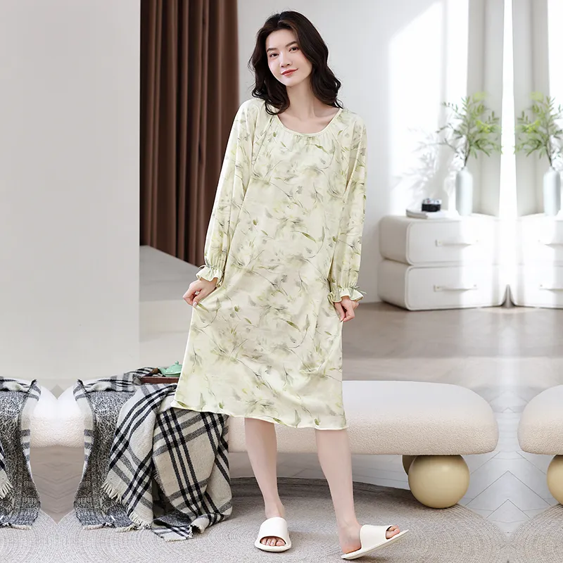Herbal Primer Nightgown Women's Combo Set-21