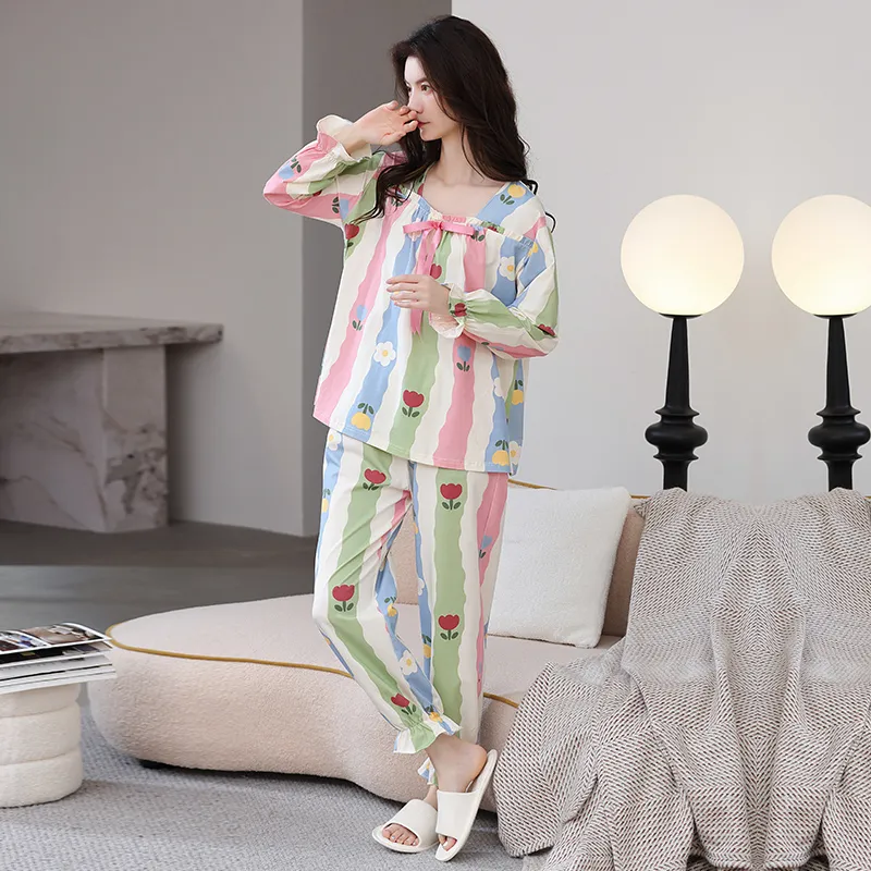 Herbal Primer Pajama Set Women's Combo Set-7