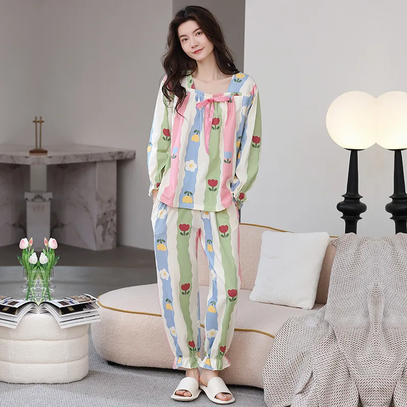 Herbal Primer Pajama Set Women's Combo Set-9