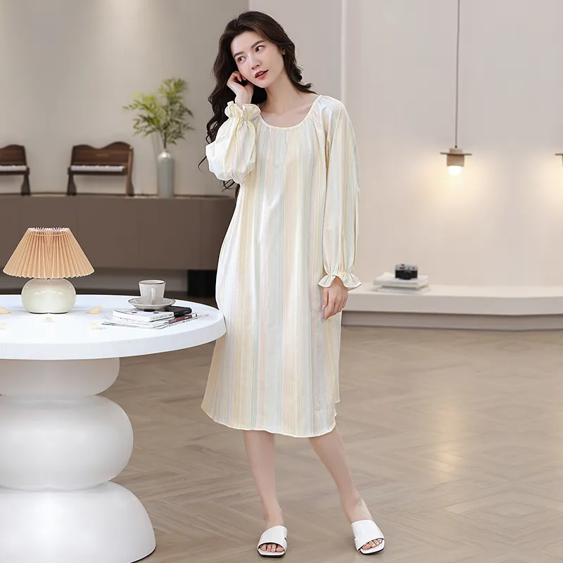 Herbal Primer Nightgown Women's Combo Set-9