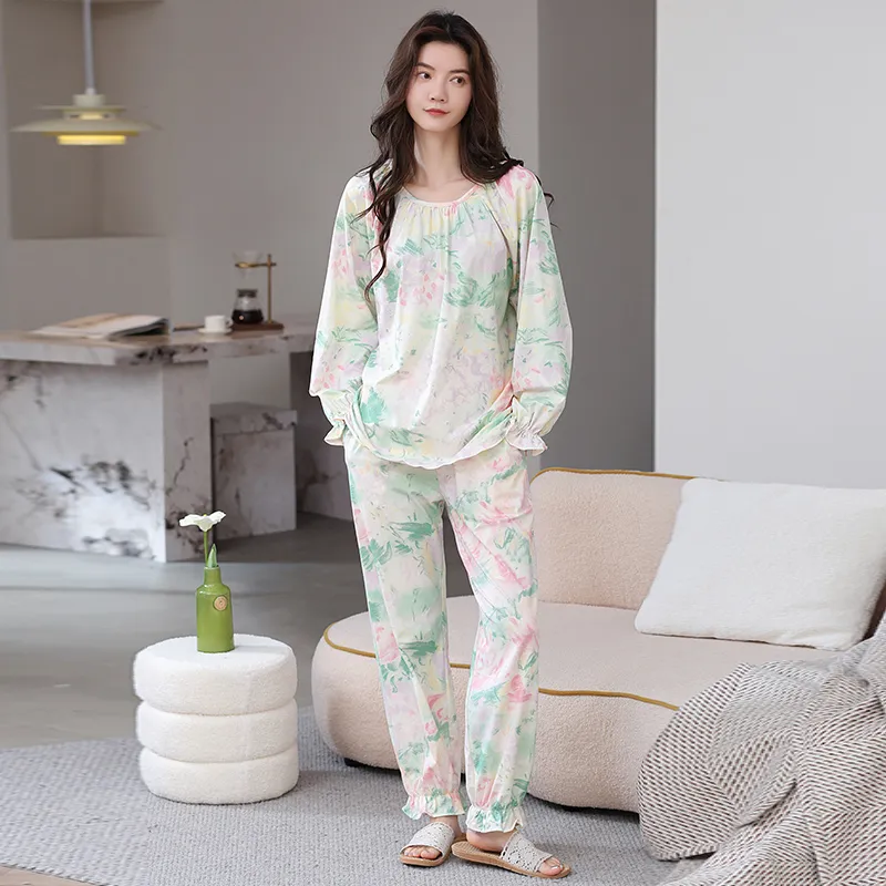Herbal Primer Pajama Set Women's Combo Set-13