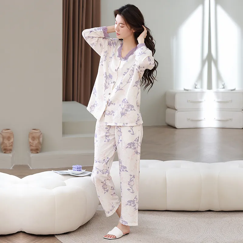 Herbal Primer Pajama Set Women's Combo Set-26